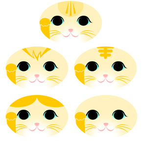 猫の折り紙 招き猫 茶トラ 茶猫 クリーム クリームトラ ハチワレ テンプレート 無料 印刷 pdf