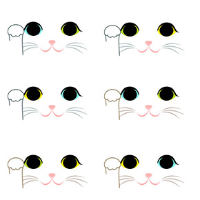 猫の折り紙 招き猫 オッドアイ 白猫 テンプレート 無料 印刷 pdf